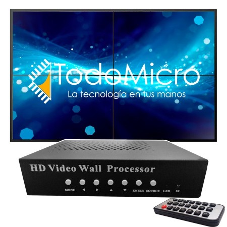 Video wall 2x2 AG-358: 4 salidas HDMI con control remoto