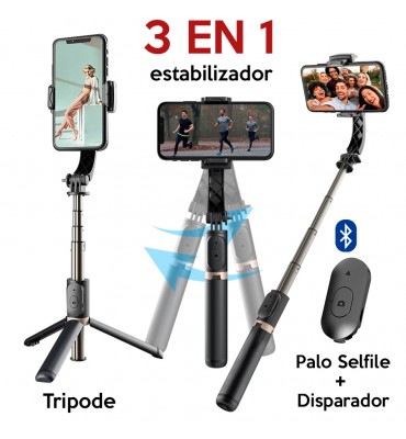 Estabilizador de smartphone Gimbal actualizado con palo selfie de  equilibrio automático