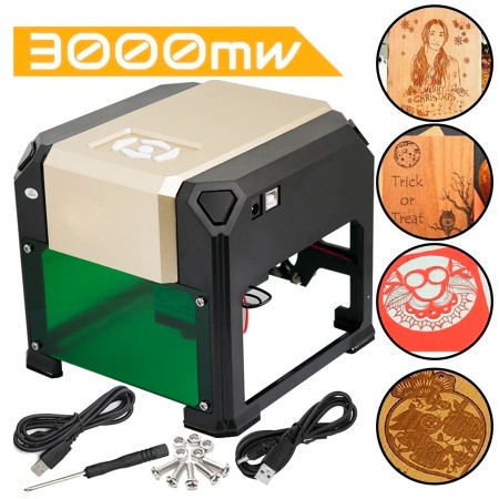 Grabadora láser portátil 3000mW, conexión USB y Bluetooth