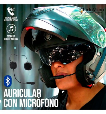 Auricular Bluetooth Casco Moto Micrófono Manos Libres Mh01