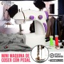 Mini máquina de coser portátil, luz LED y pedal