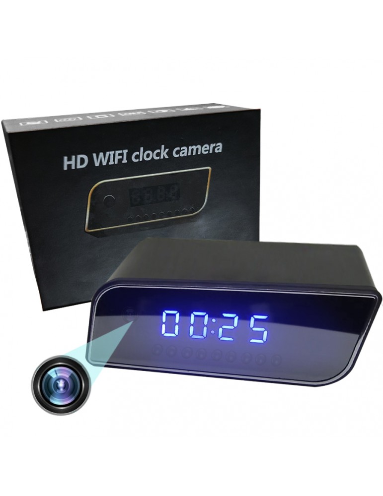 Cámara espía reloj despertador IP Wifi 1080P con visión nocturna y  grabación en tarjeta SD