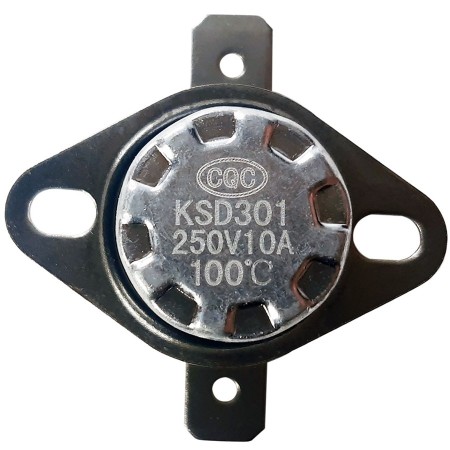 Termostato bimetálico KSD301 N/C 100 °C, 250V 10A