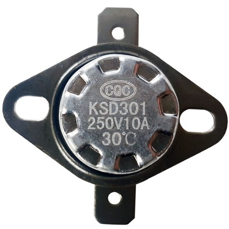 Termostato bimetálico KSD301 N/C 30 °C, 250V 10A