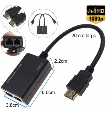 Cable prolongador HDMI por cable UTP hasta 30M