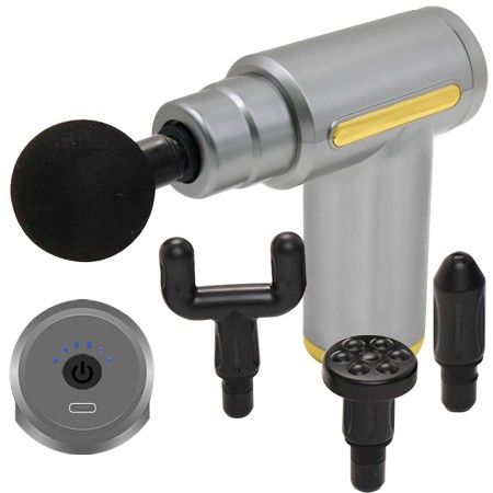 Pistola masajeadora 4 cabezales, hasta 3200 RPM