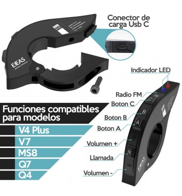 Intercomunicador V4 Plus conferencia hasta 4 conexiones