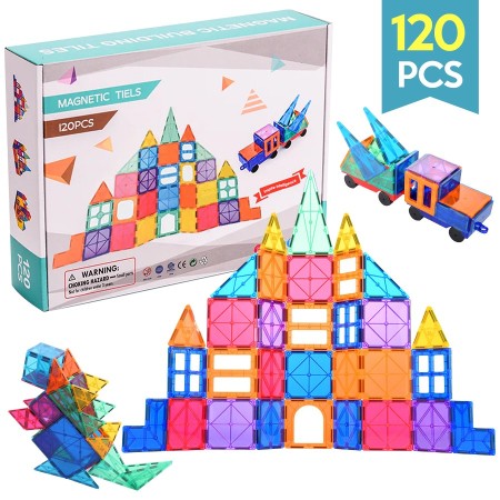 Bloques magnéticos de construcción +3 años, 120 piezas