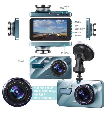 Cámara de tablero doble frontal e interior 1080P doble cámara de tablero  para autos CHORTAU Front Inside Dashcams para automóviles con visión  nocturna