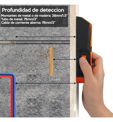 Herramienta de detector de cables y materiales en pared