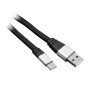 Cable USB a USB C 3.1 plano con puntas metálicas