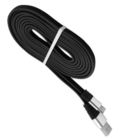 Cable USB a USB C 3.1 plano con puntas metálicas