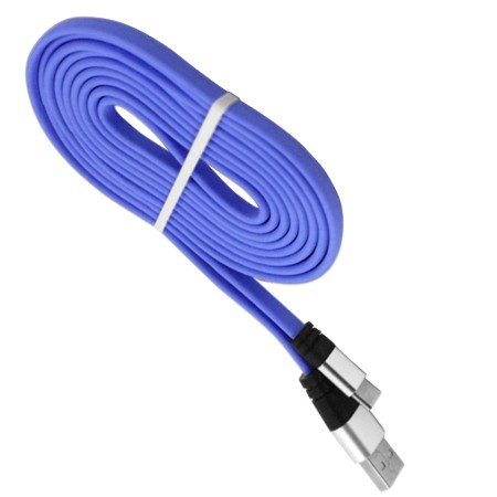 Cable USB a USB C 3.1 plano con puntas metálicas