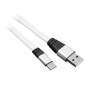 Cable USB a USB C 3.1 plano con puntas metálicas