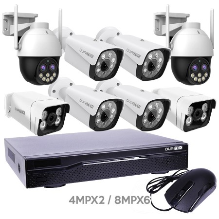 Combo NVR T-DN5016H1-HJ + 8 cámaras: PTZ 4MP y 8MP