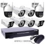 Combo NVR T-DN5016H1-HJ + 8 cámaras: PTZ 4MP y 8MP