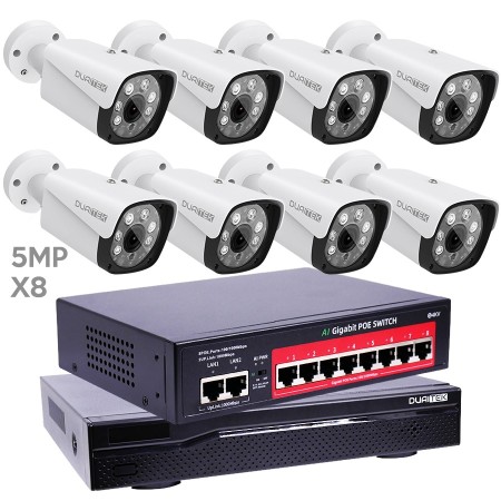 Combo NVR T-DN5016H1-HJ + switch PoE + 8 cámaras 5MP