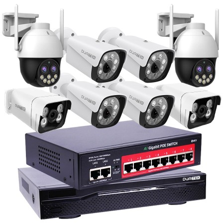 Combo NVR T-DN5016H1-HJ + switch + cámaras PTZ y 8MP