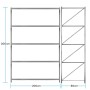 Estantería rack 300x80x400 cm, 5 niveles, 300 kg por nivel