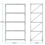 Estantería rack 300x80x300 cm, 5 niveles, 300 kg por nivel
