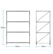 Estantería rack 250x80 cm, 4 niveles, 300 kg por nivel