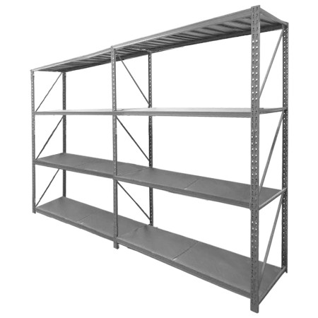 Estantería rack metálica 200x50x300 cm, 4 niveles, 800 kg