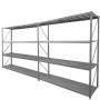Estantería rack metálica 200x45x600 cm, 4 niveles, 1200 kg