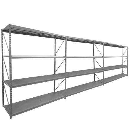 Estantería rack metálica 200x45x600 cm, 4 niveles, 1200 kg