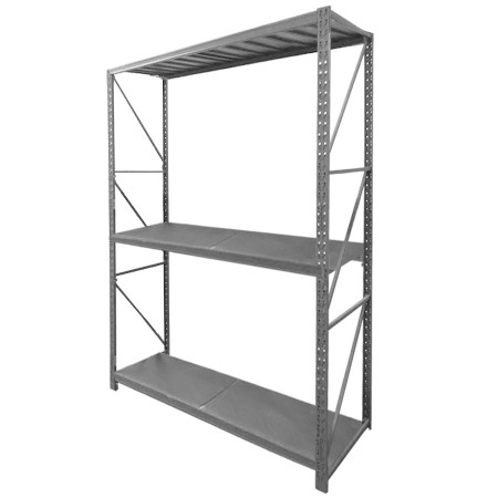 Estantería rack metálica 250x80x150 cm, 3 niveles, 900 kg