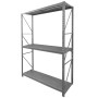 Estantería rack metálica 250x80x150 cm, 3 niveles, 900 kg