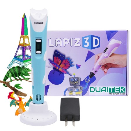 Lápiz 3D Duaitek con fuente incluida, boquilla 0.7mm