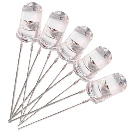 Kit 500 LEDs 5mm colores surtidos, 100 unidades por color