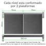Estanteria Rack Metálico 4 niveles capacidad 1200kg