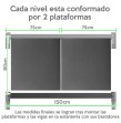 Estantería rack 250x80 cm, 4 niveles, 300 kg por nivel