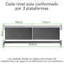 Estantería rack metálica 200x45x400 cm, 4 niveles, 1200 kg