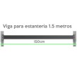 Viga para rack metálico 300 kg y 150 cm, sin tornillos
