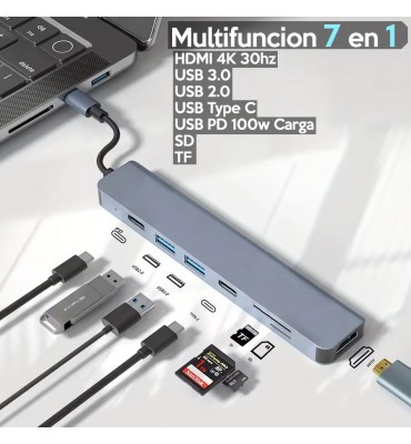Hub USB-C Multipuerto 7 en...
