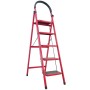 Escalera plegable de acero, 5 escalones, 100 kg
