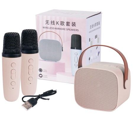 Parlante Bluetooth karaoke con 2 micrófonos