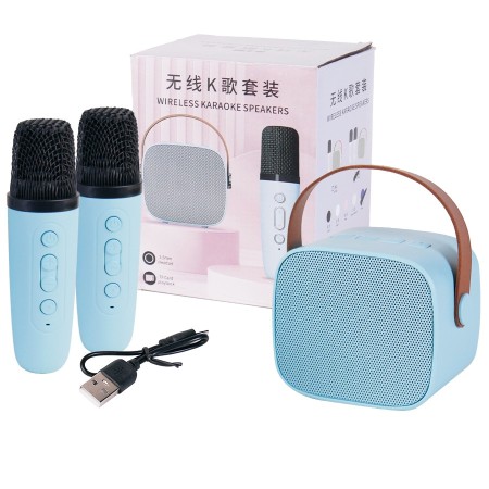 Parlante Bluetooth karaoke con 2 micrófonos