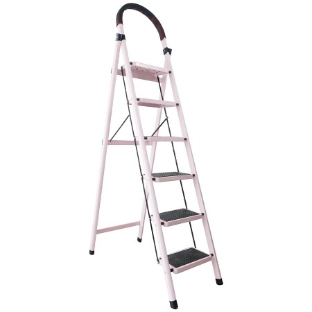 Escalera plegable de acero, 6 escalones, 100 kg