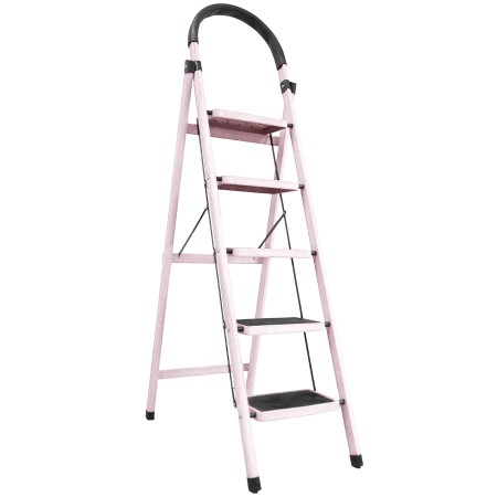 Escalera plegable de acero, 5 escalones, 100 kg