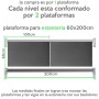 Plataforma encastrable para rack, 500 kg, 60 x 100 cm