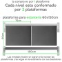 Plataforma encastrable para rack, 500 kg, 60 x 75 cm