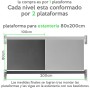 Plataforma encastrable para rack, 500 kg, 80 x 100 cm