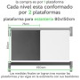 Plataforma encastrable para rack, 500 kg, 80 x 75 cm