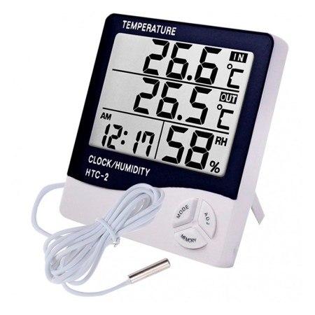 Reloj termohigrómetro con sonda exterior de 95 cm