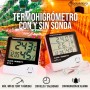 Reloj termohigrómetro con sonda exterior de 95 cm
