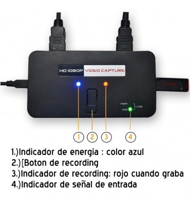 Capturadora de video EZCAP283S Usb 2.0 Hd 1080p av/hdmi/ypbpr