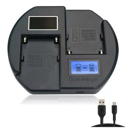 Cargador Dual USB-C para Batería NP-F970, 1 Hora